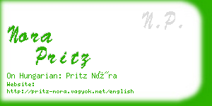 nora pritz business card